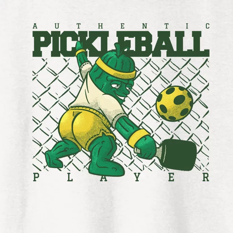 Funny Authentic Pickleball Sport Player Women's Crop Top Tee