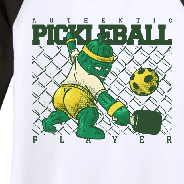 Funny Authentic Pickleball Sport Player Women's Tri-Blend 3/4-Sleeve Raglan Shirt