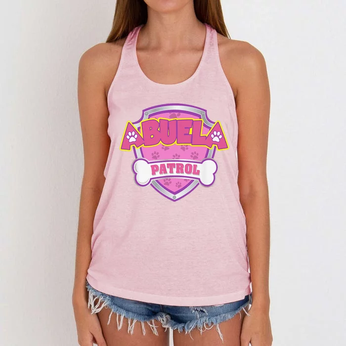 Funny Abuela Patrol Dog Mom, Dad For Women Women's Knotted Racerback Tank