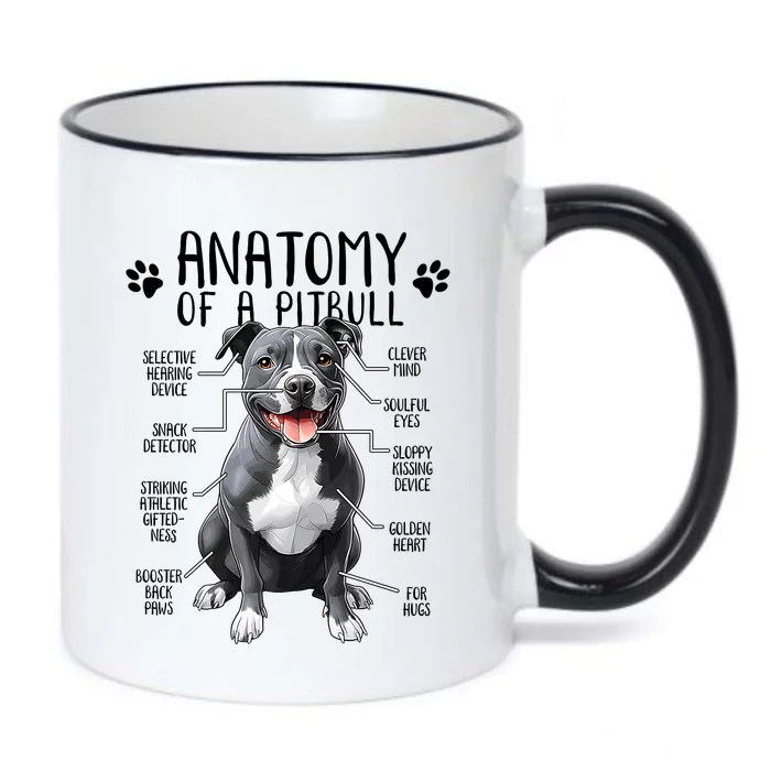 Funny Anatomy Pitbull Dog Cute Pittie Lover Pit Bull Owner Black Color Changing Mug