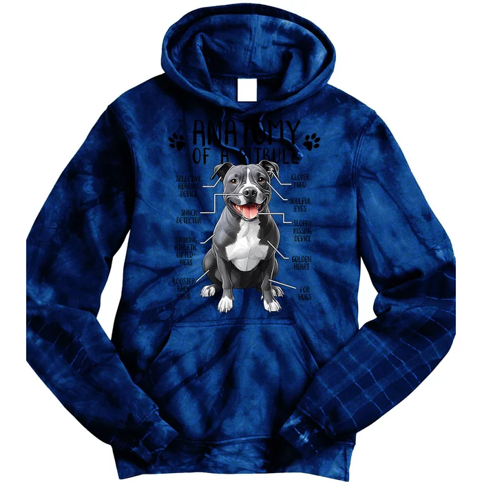 Funny Anatomy Pitbull Dog Cute Pittie Lover Pit Bull Owner Tie Dye Hoodie