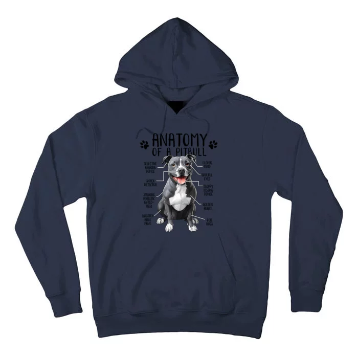 Funny Anatomy Pitbull Dog Cute Pittie Lover Pit Bull Owner Tall Hoodie