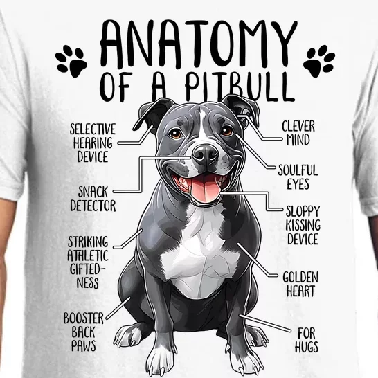 Funny Anatomy Pitbull Dog Cute Pittie Lover Pit Bull Owner Pajama Set