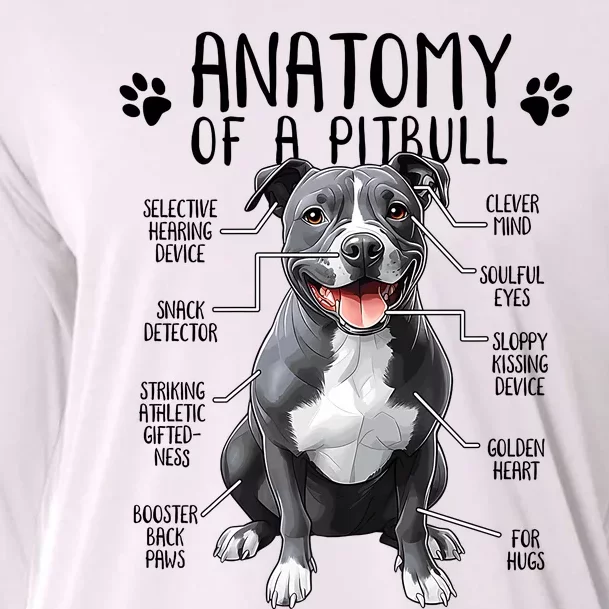 Funny Anatomy Pitbull Dog Cute Pittie Lover Pit Bull Owner Cooling Performance Long Sleeve Crew