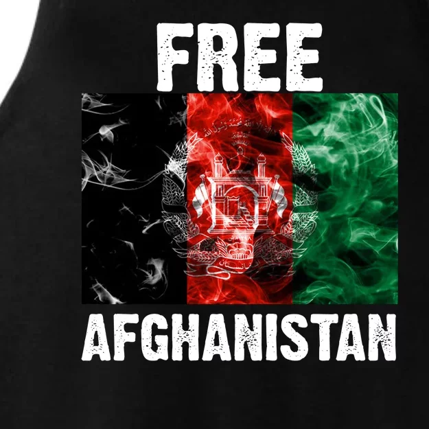 Free Afghanistan Pray For AFG Support Ladies Tri-Blend Wicking Tank