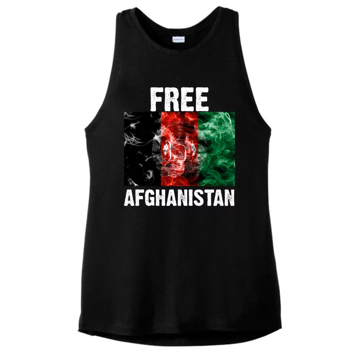 Free Afghanistan Pray For AFG Support Ladies Tri-Blend Wicking Tank