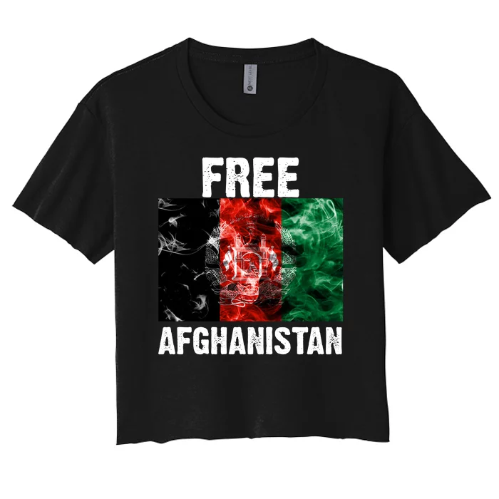 Free Afghanistan Pray For AFG Support Women's Crop Top Tee