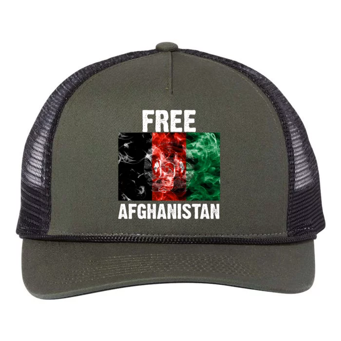 Free Afghanistan Pray For AFG Support Retro Rope Trucker Hat Cap