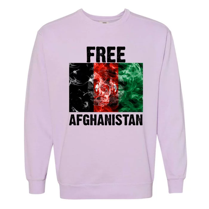 Free Afghanistan Pray For AFG Support Garment-Dyed Sweatshirt