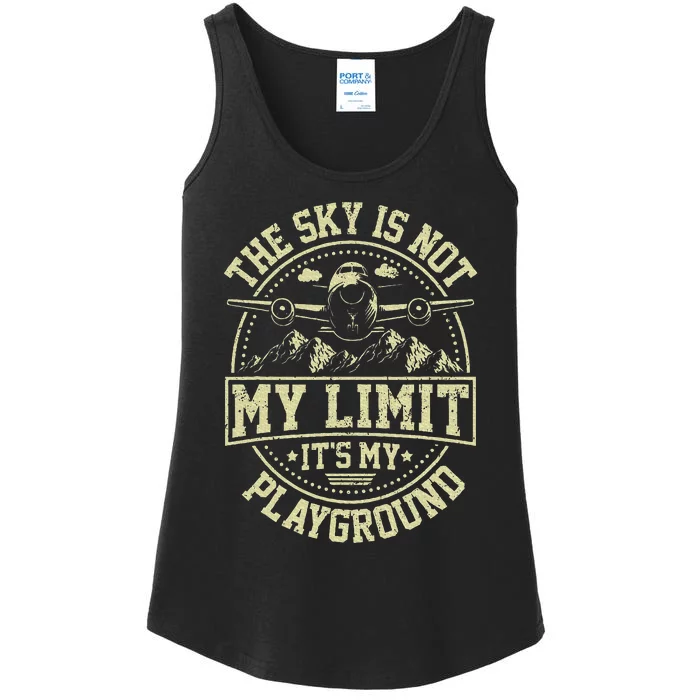 Funny Aviator Pilot Airplane Plane Aviation Gifts Ladies Essential Tank