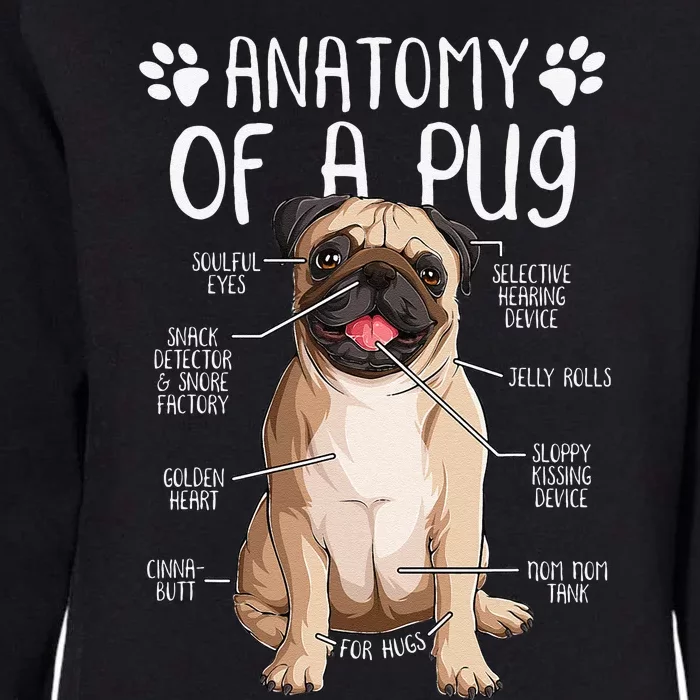 Funny Anatomy Pug Dog Pug Lover Womens California Wash Sweatshirt