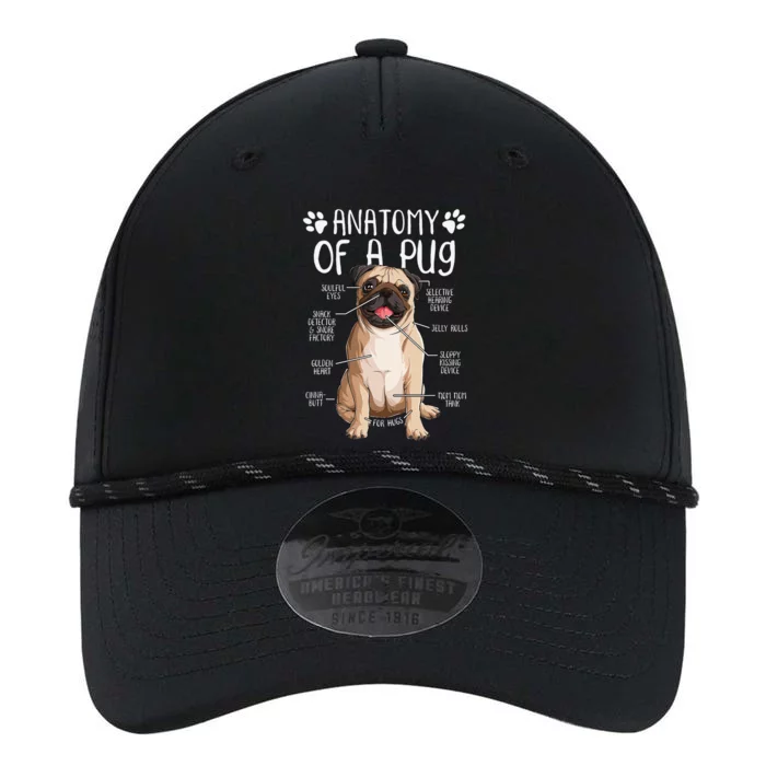 Funny Anatomy Pug Dog Pug Lover Performance The Dyno Cap