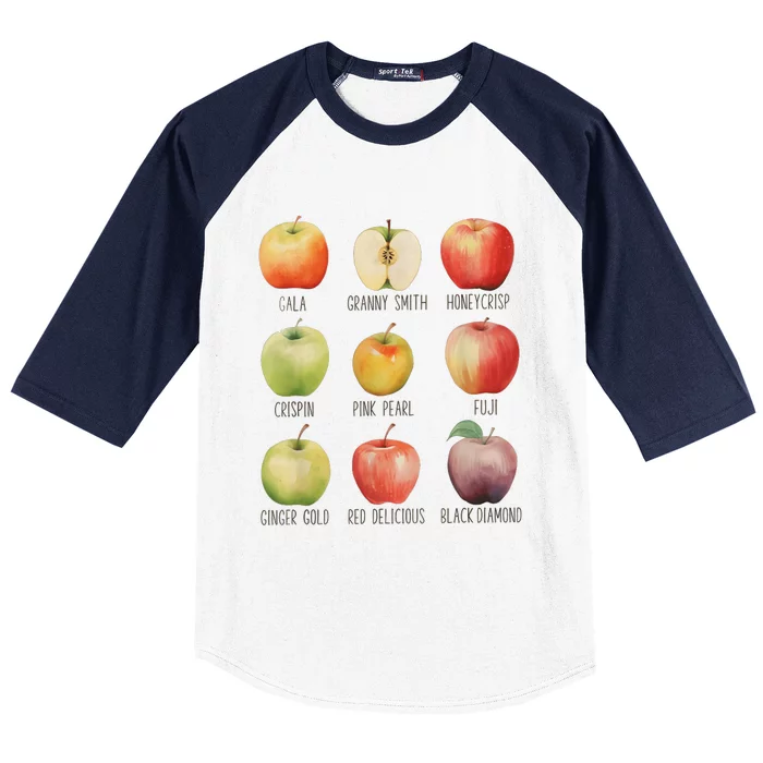 Fall Apple Picking Apple Orchard Boho Farm Fesh Baseball Sleeve Shirt