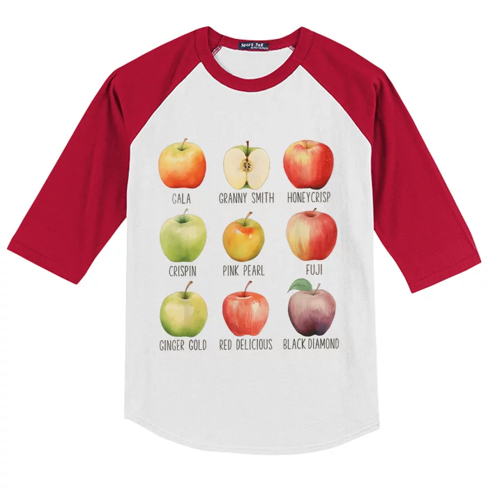 Fall Apple Picking Apple Orchard Boho Farm Fesh Kids Colorblock Raglan Jersey