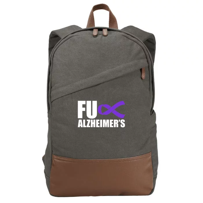 Fuck Alzheimer's Purple Ribbon Cotton Canvas Backpack