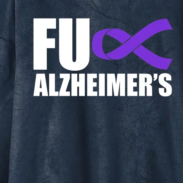 Fuck Alzheimer's Purple Ribbon Hooded Wearable Blanket