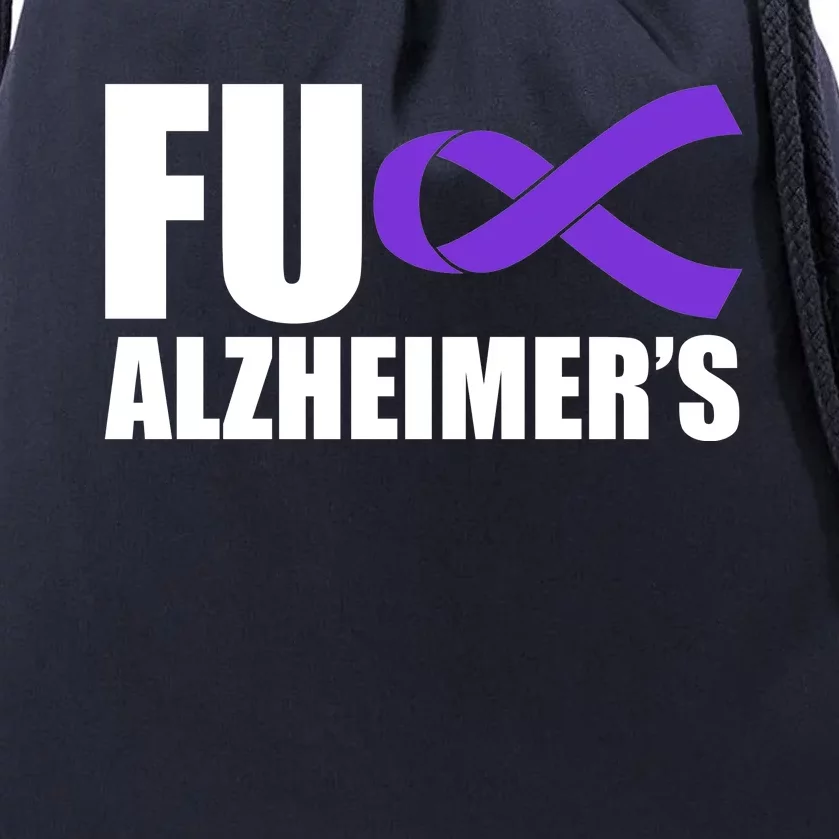 Fuck Alzheimer's Purple Ribbon Drawstring Bag