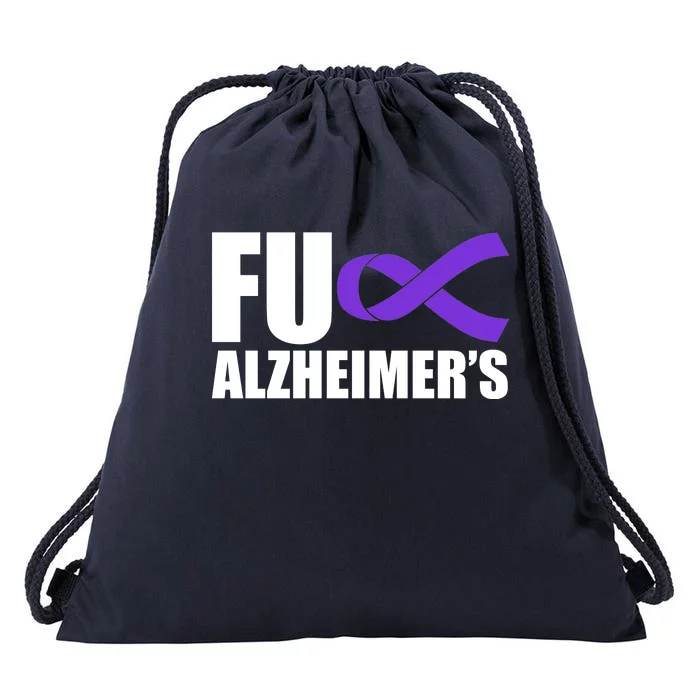 Fuck Alzheimer's Purple Ribbon Drawstring Bag