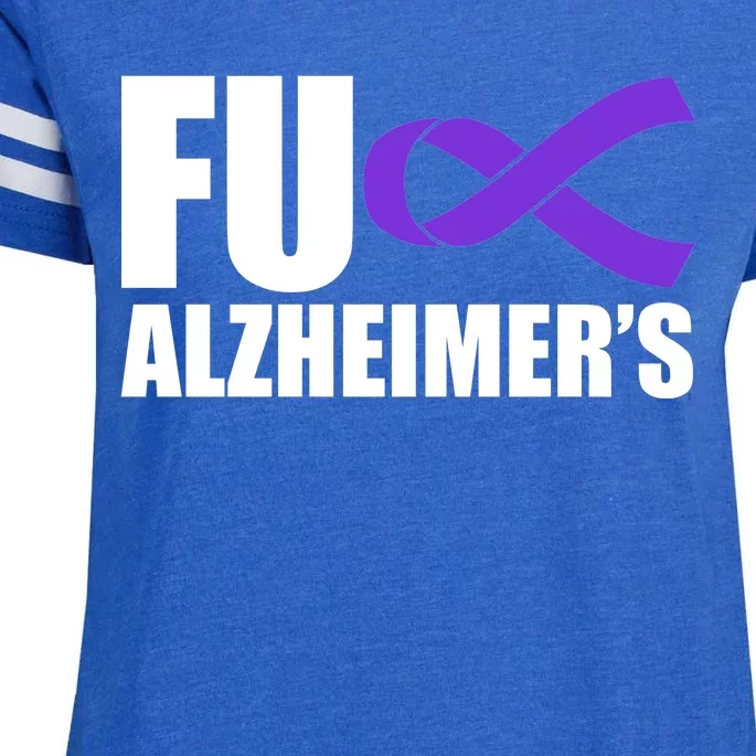 Fuck Alzheimer's Purple Ribbon Enza Ladies Jersey Football T-Shirt