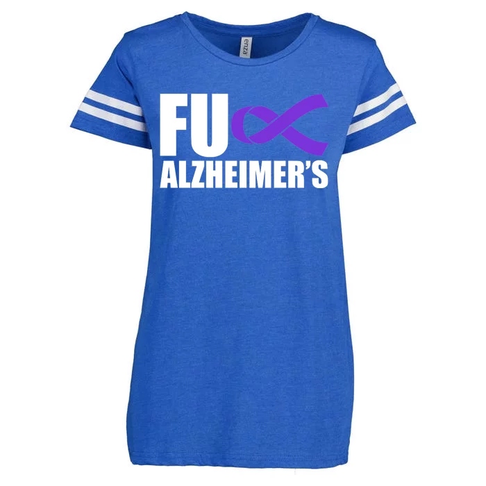 Fuck Alzheimer's Purple Ribbon Enza Ladies Jersey Football T-Shirt