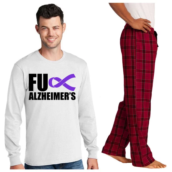 Fuck Alzheimer's Purple Ribbon Long Sleeve Pajama Set