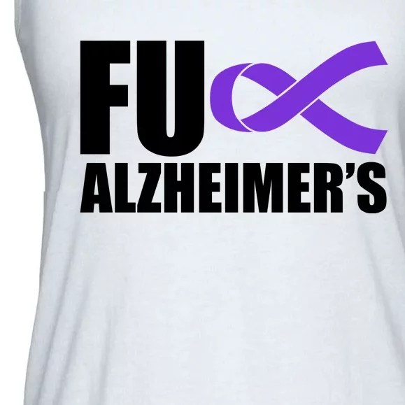 Fuck Alzheimer's Purple Ribbon Ladies Essential Flowy Tank