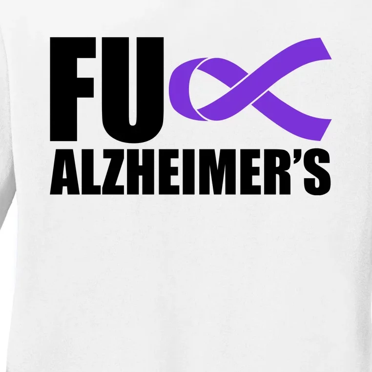 Fuck Alzheimer's Purple Ribbon Ladies Long Sleeve Shirt