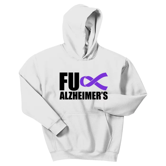 Fuck Alzheimer's Purple Ribbon Kids Hoodie