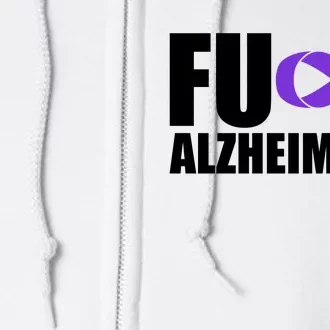 Fuck Alzheimer's Purple Ribbon Full Zip Hoodie