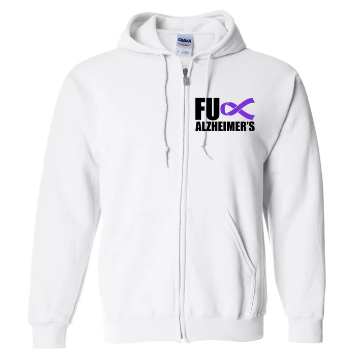 Fuck Alzheimer's Purple Ribbon Full Zip Hoodie