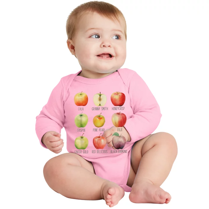 Fall Apple Picking Apple Orchard Boho Farm Fesh Baby Long Sleeve Bodysuit