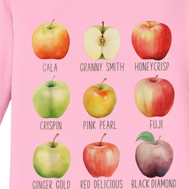 Fall Apple Picking Apple Orchard Boho Farm Fesh Baby Long Sleeve Bodysuit