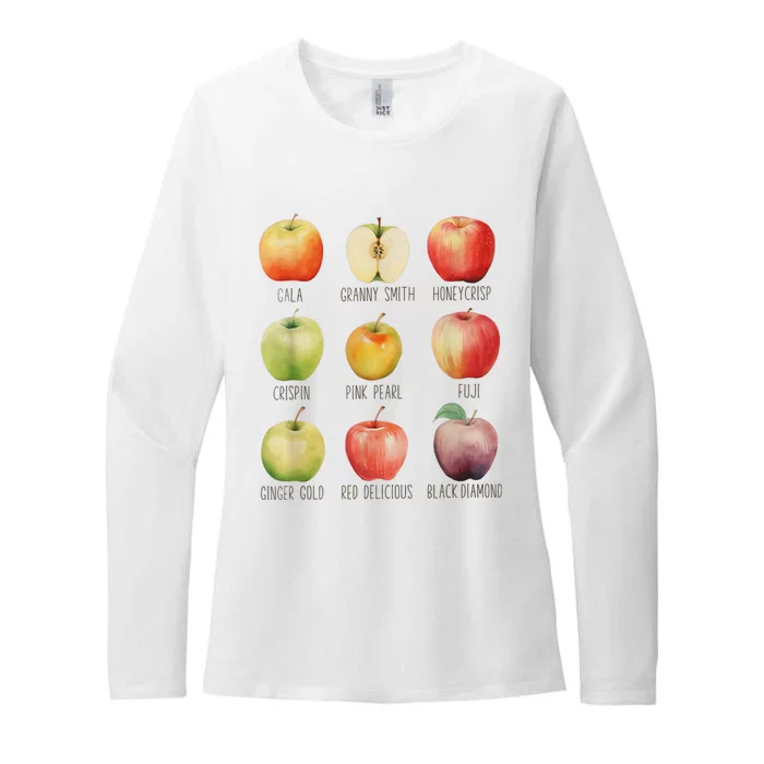 Fall Apple Picking Apple Orchard Boho Farm Fesh Womens CVC Long Sleeve Shirt