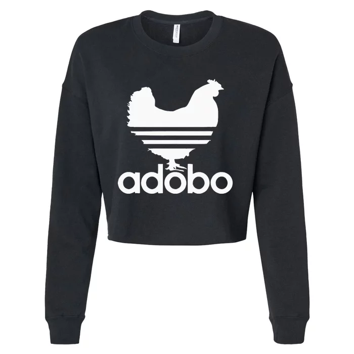 Filipino Adobo Philippines Chicken Farm Girl Women Gift Cropped Pullover Crew