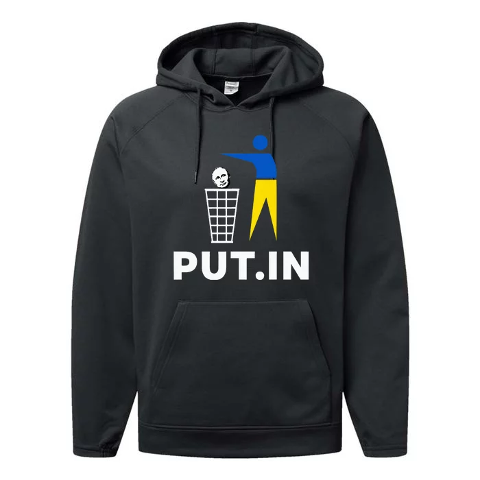 Funny Anti Putin Meme Put.In Support Ukraine Performance Fleece Hoodie