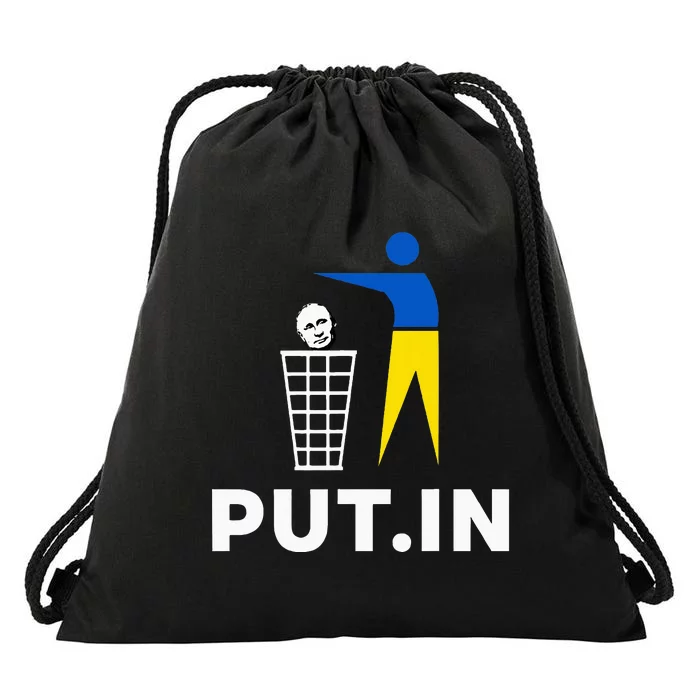 Funny Anti Putin Meme Put.In Support Ukraine Drawstring Bag