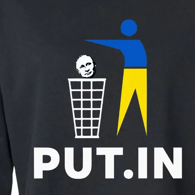 Funny Anti Putin Meme Put.In Support Ukraine Cropped Pullover Crew