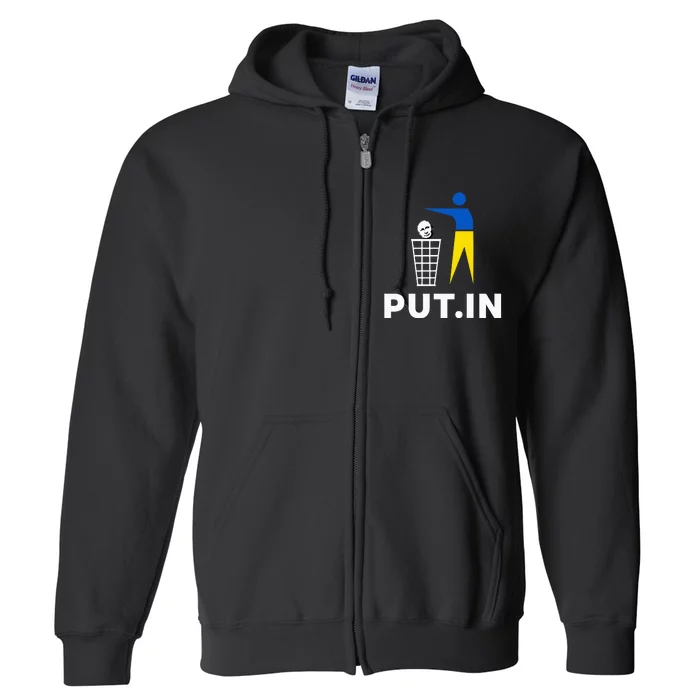 Funny Anti Putin Meme Put.In Support Ukraine Full Zip Hoodie