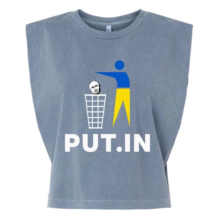 Funny Anti Putin Meme Put.In Support Ukraine Garment-Dyed Women's Muscle Tee