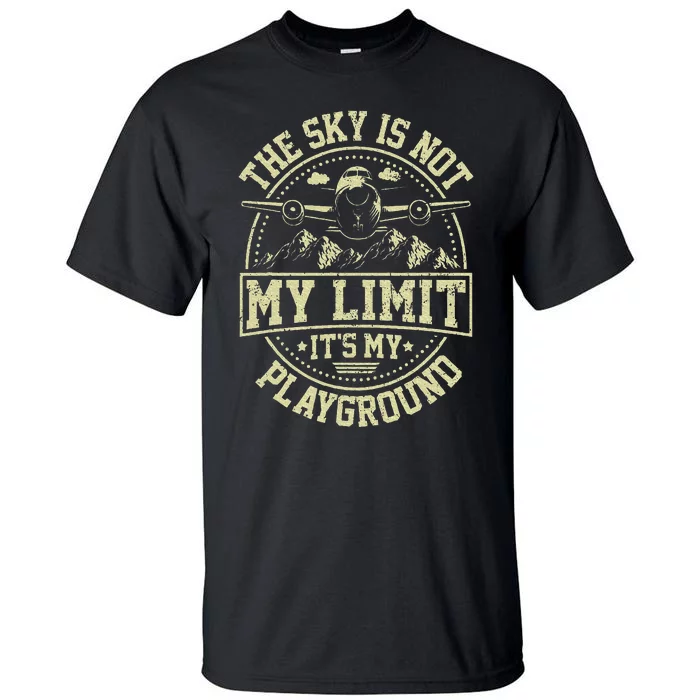 Funny Aviator Pilot Airplane Plane Aviation Tall T-Shirt