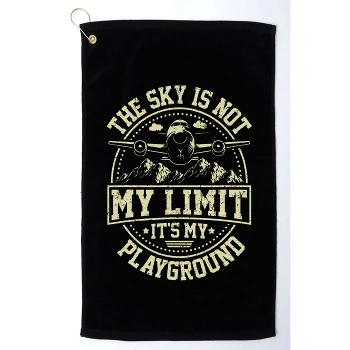 Funny Aviator Pilot Airplane Plane Aviation Platinum Collection Golf Towel