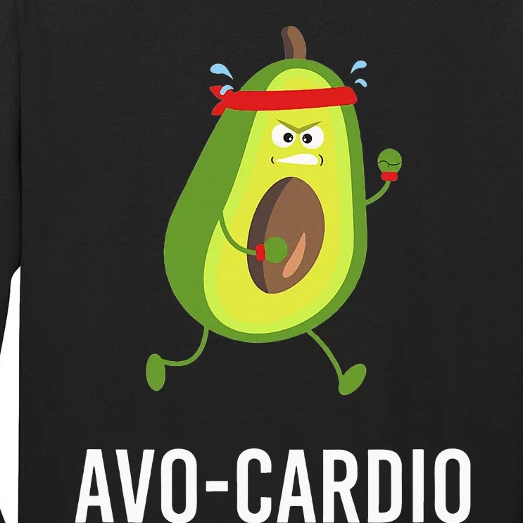 Funny Avocardio Pun Workout Running Avocado Tall Long Sleeve T-Shirt