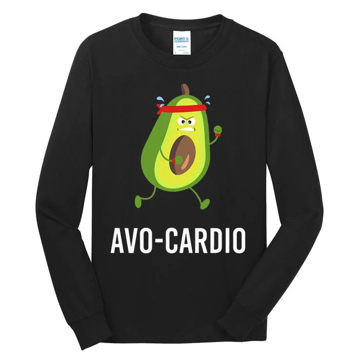 Funny Avocardio Pun Workout Running Avocado Tall Long Sleeve T-Shirt