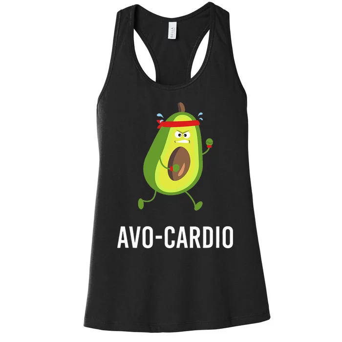 Funny Avocardio Pun Workout Running Avocado Women's Racerback Tank