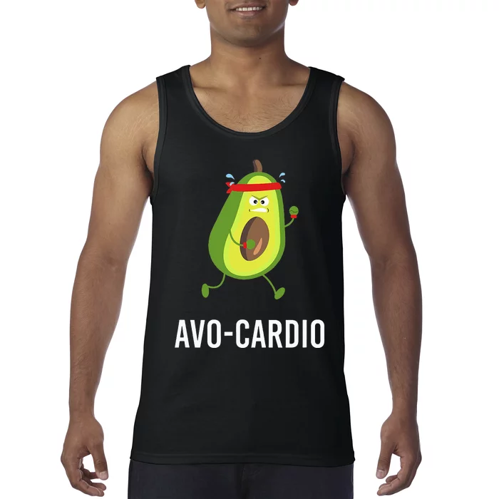 Funny Avocardio Pun Workout Running Avocado Tank Top