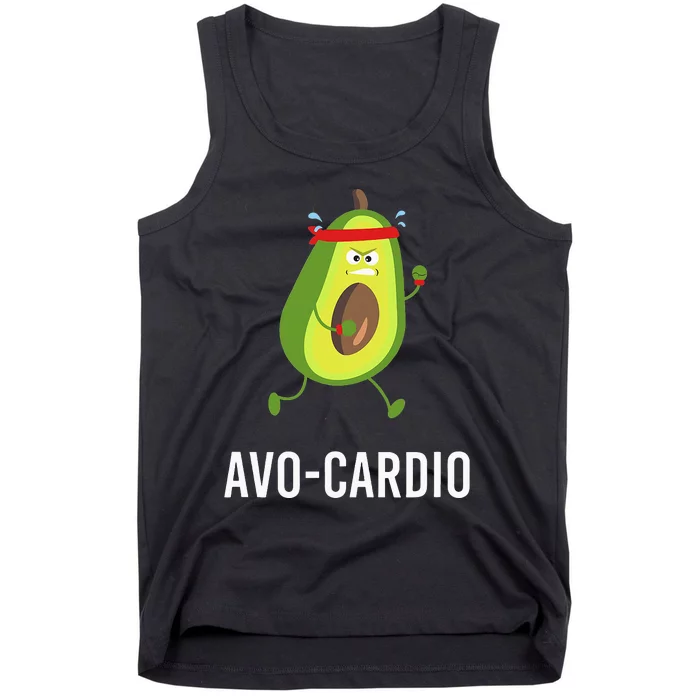 Funny Avocardio Pun Workout Running Avocado Tank Top