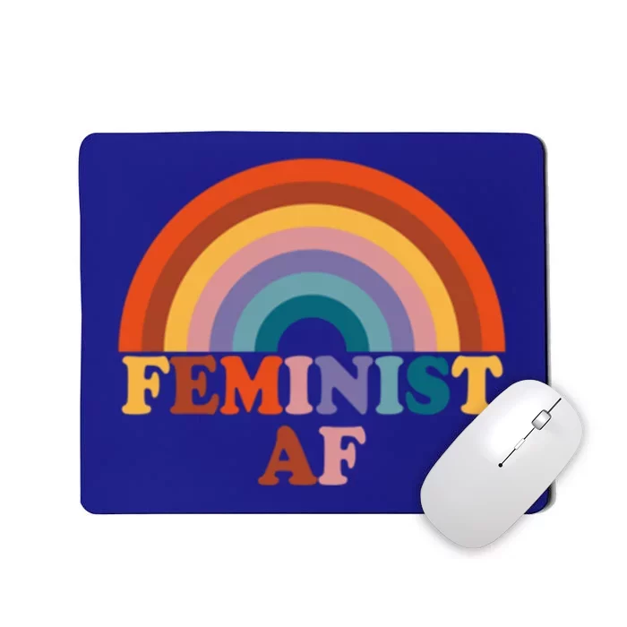 Feminist Af Pocket Vintage Rainbow Empowert Feminism Meaningful Gift Mousepad