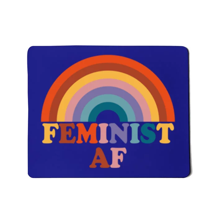 Feminist Af Pocket Vintage Rainbow Empowert Feminism Meaningful Gift Mousepad