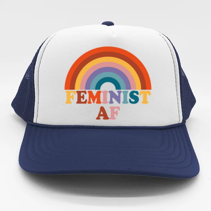 Feminist Af Pocket Vintage Rainbow Empowert Feminism Meaningful Gift Trucker Hat