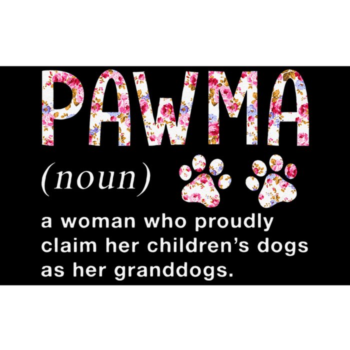 Floral Art Pawma Noun Definition Mama Grandma Dog Lovers Bumper Sticker